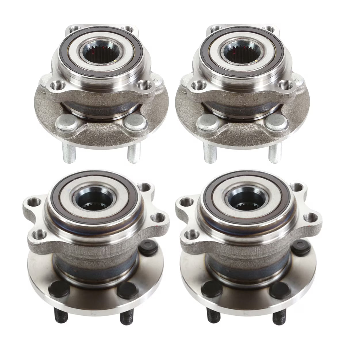 Front and Rear Wheel Bearing Hub Assembly with ABS Set of 4 Z369