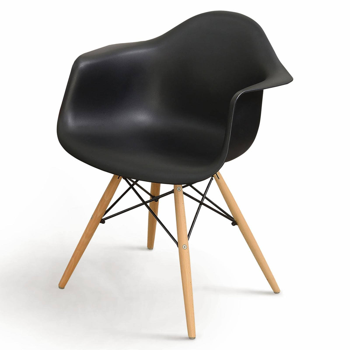 Black Modern Dining Arm Chair Set of 2 Z131213