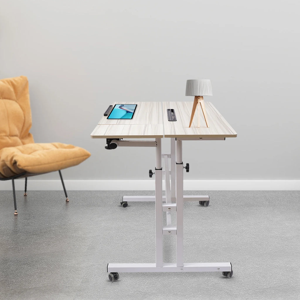 Adjustable Mobile Stand Up Desk with Footrest W621