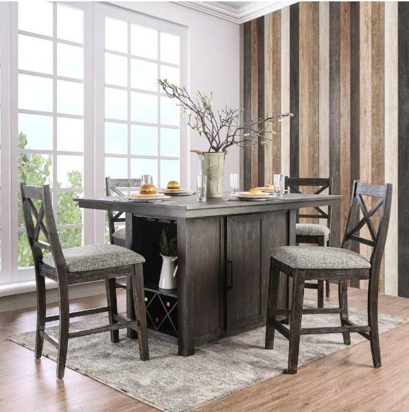 Light Gray Padded Counter Chairs Set of 2 W6034