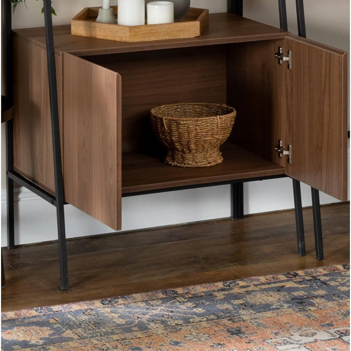 72-inch Ladder Storage Bookshelf Mocha P59376