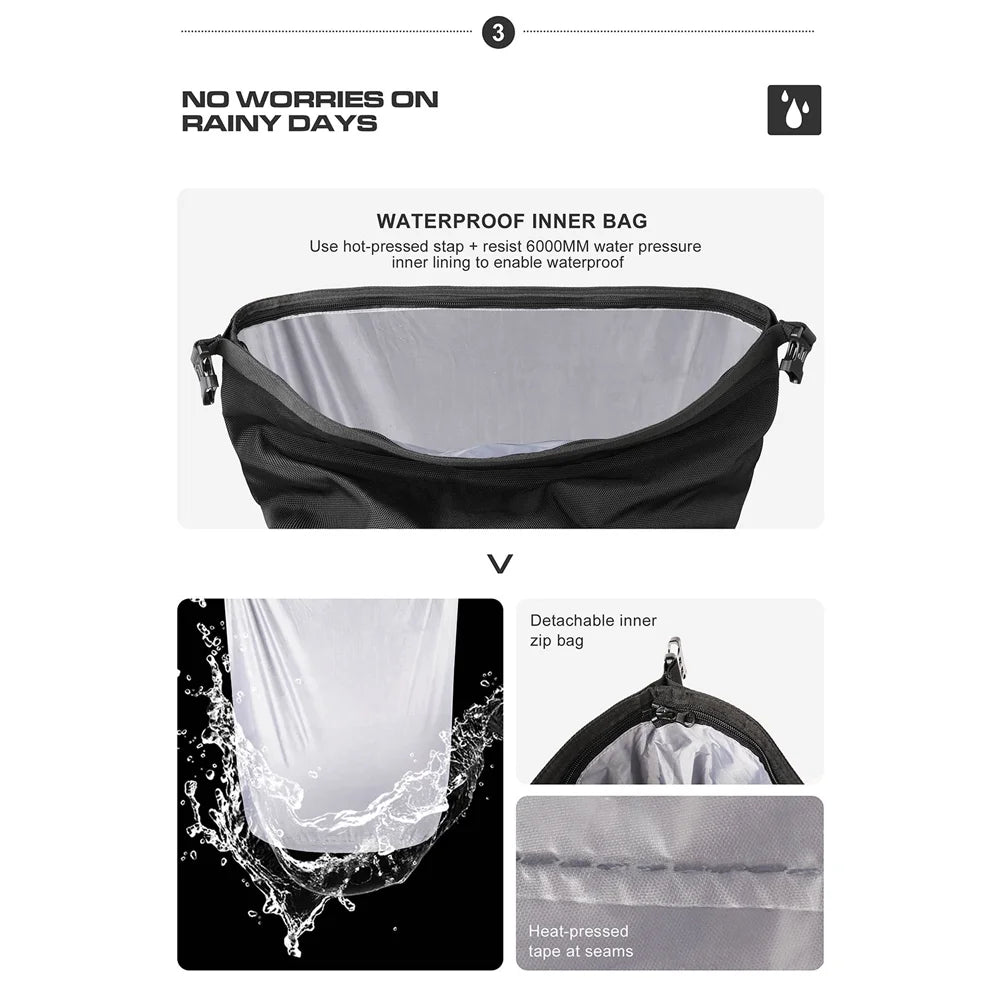 20L Polyester Motorcycle Side Saddle Bag with Removable Waterproof Inner Bag T955998