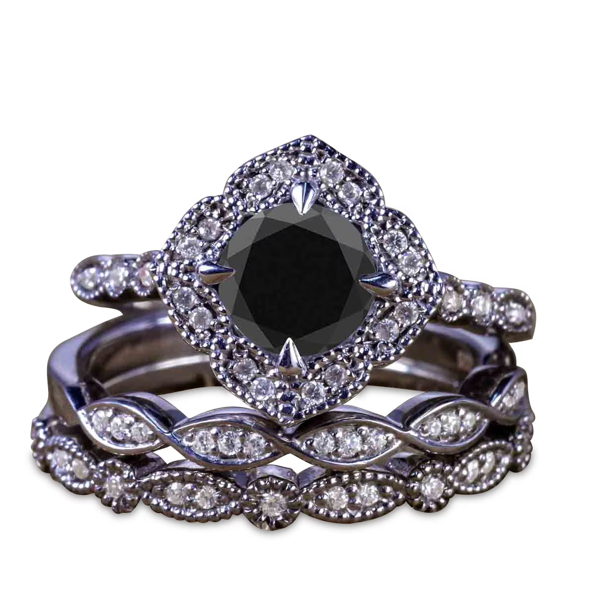 Black Diamond 3pcs Ring Set A8401