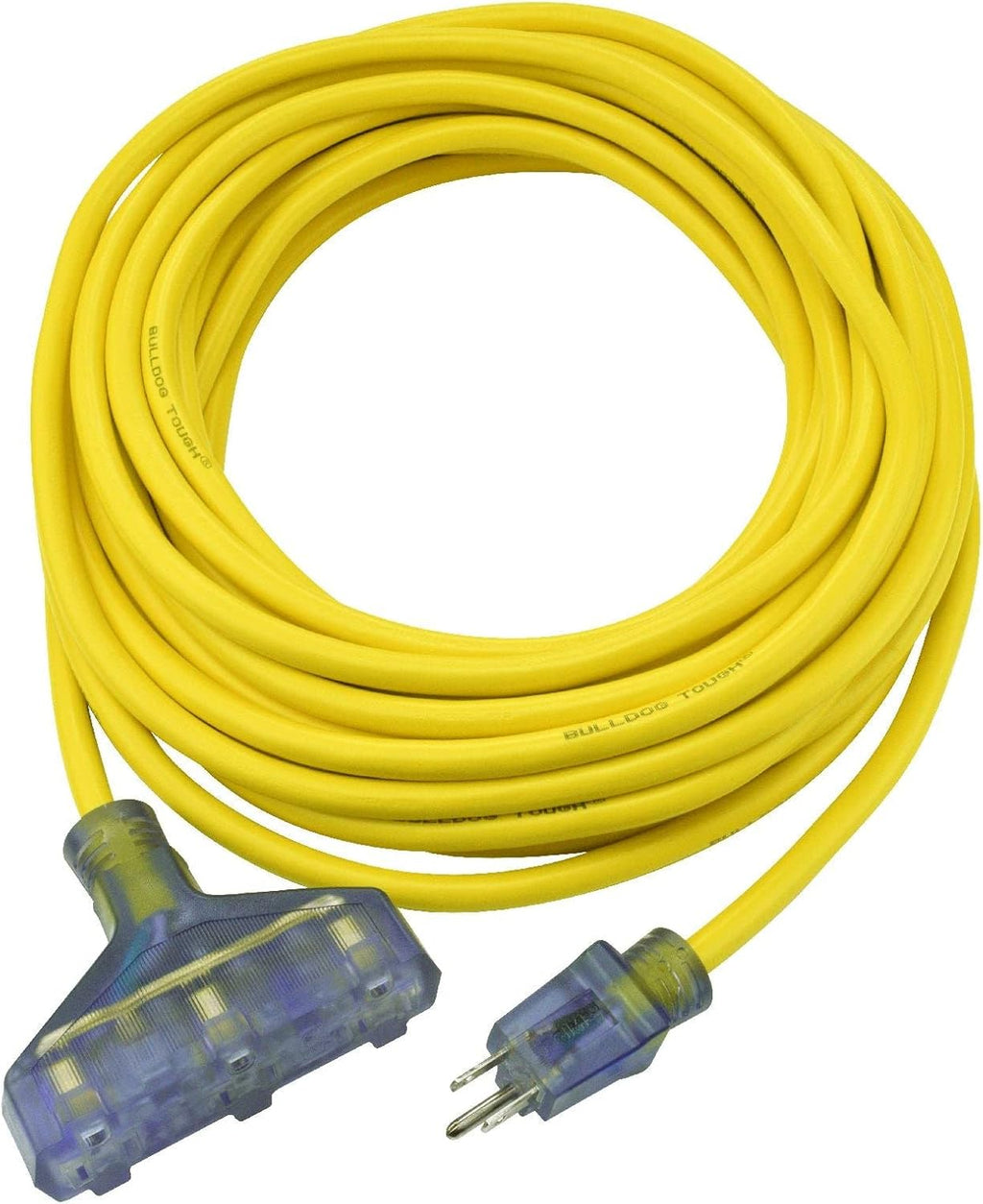 50 ft 3 Outlet Heavy Duty Outdoor Extension Cord 12/3 SJTOW Yellow R32371