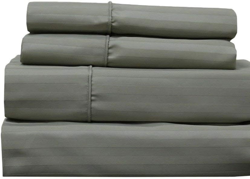White 4 Piece Cotton Blend Sateen Bed Sheets, Cal King Z3235