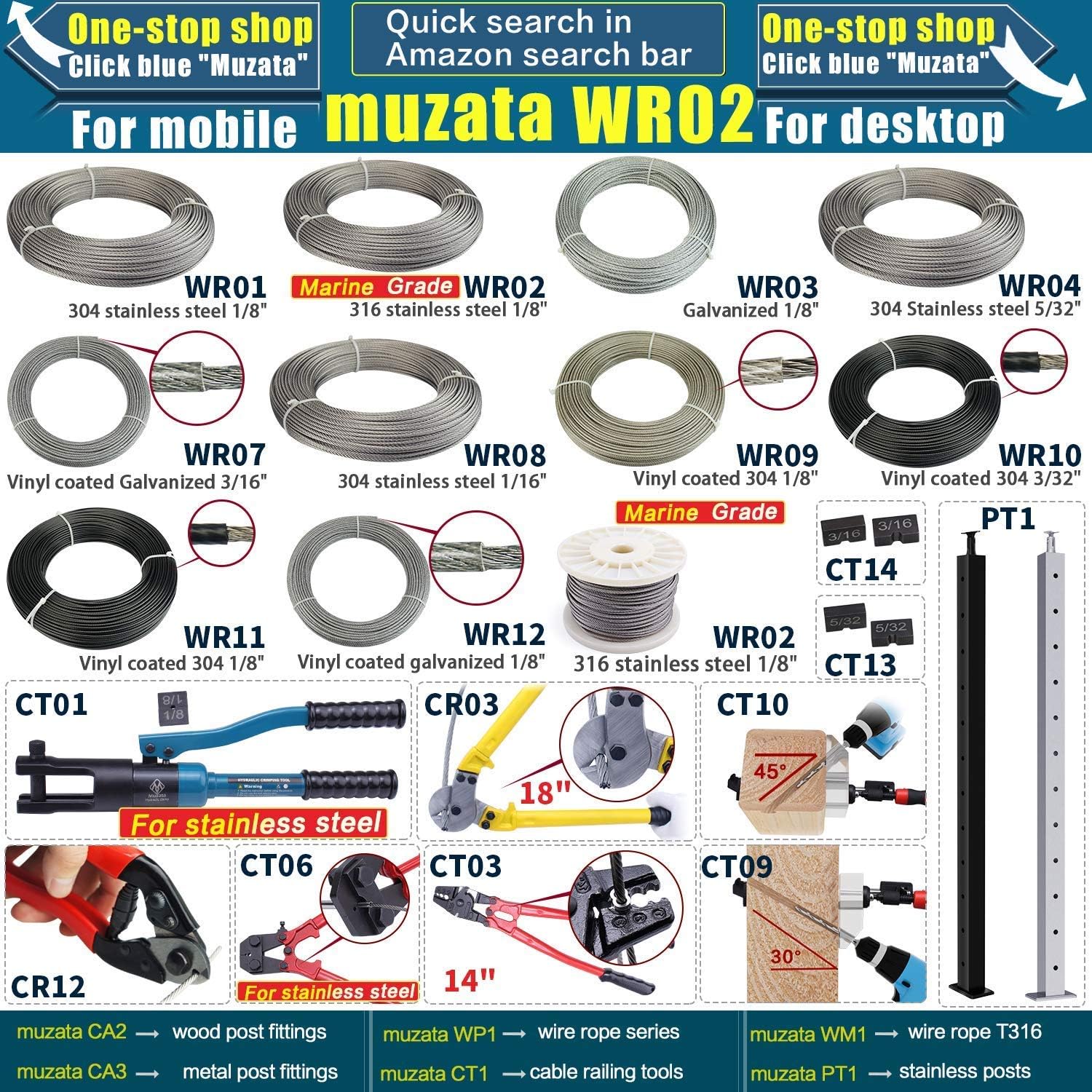 330 Feet Crystal Vinyl Coated Stainless Steel Cable W746