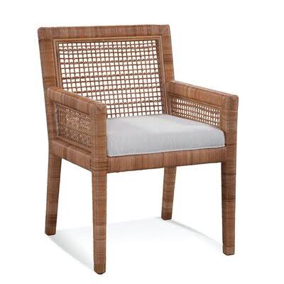 Driftwood/Cream and Teal Plaid Dining Chair I79829