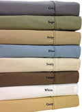 White 4 Piece Cotton Blend Sateen Bed Sheets, Cal King Z3235
