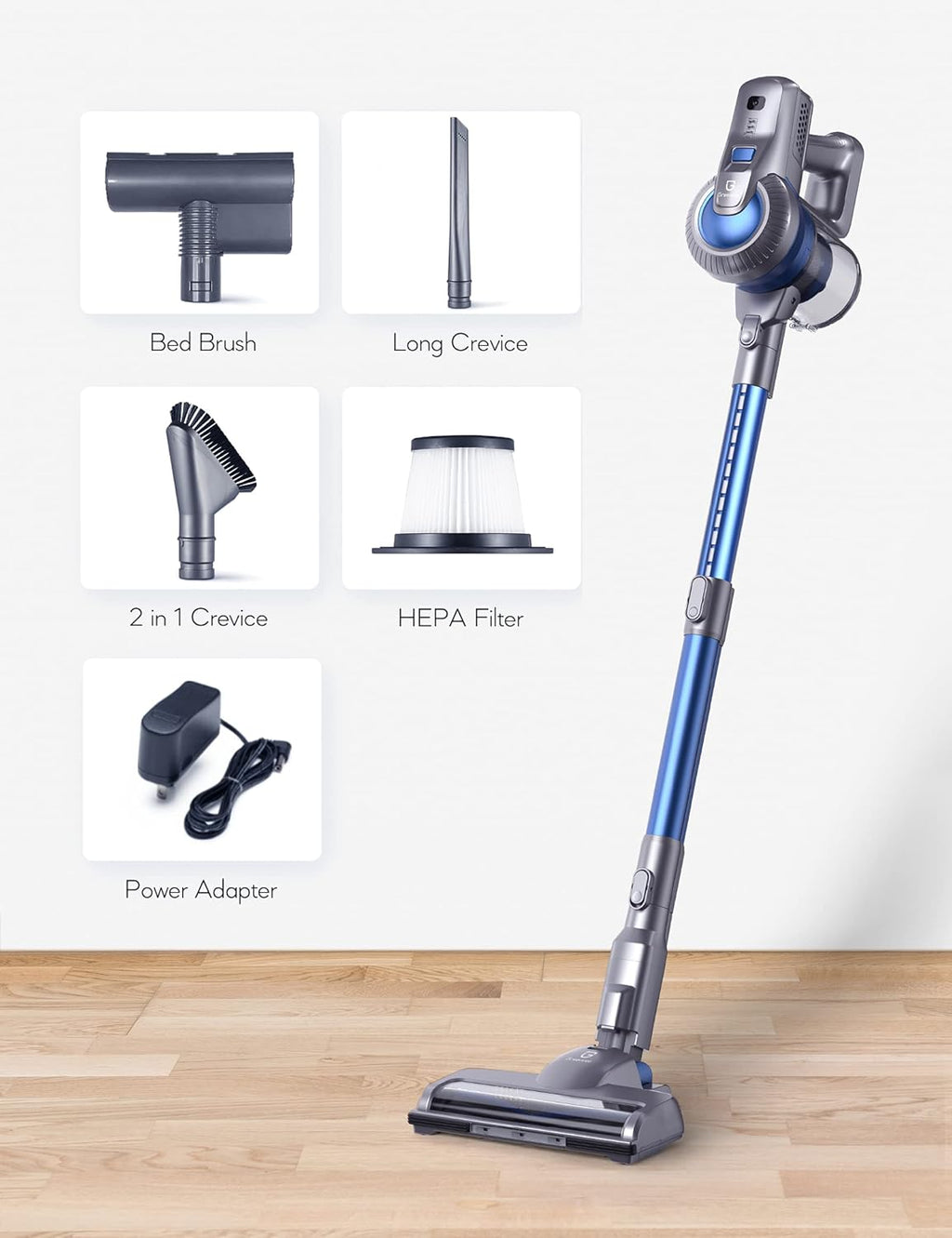 Cordless Stick Vacuum 4 in 1 with LED Headlights I579
