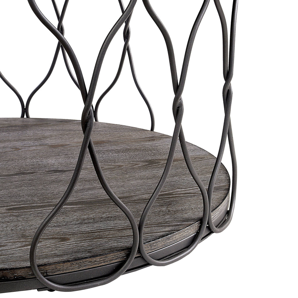 Rustic Grey Metal Round Coffee Table N20099