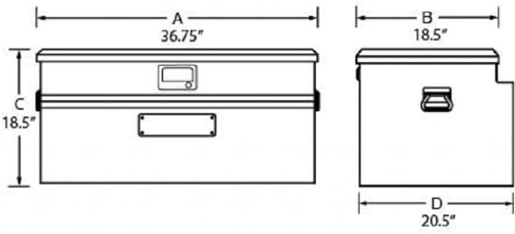 Flush Mount Box Aluminum Black U886