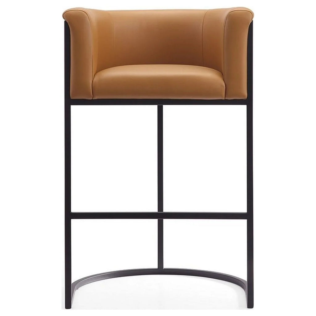 Camel and Black Metal Barstool (Set of 3) N116715