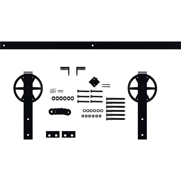 Barn Door Hardware Set with Track for 1 3/8x22 Doors, Dark Gray P28097