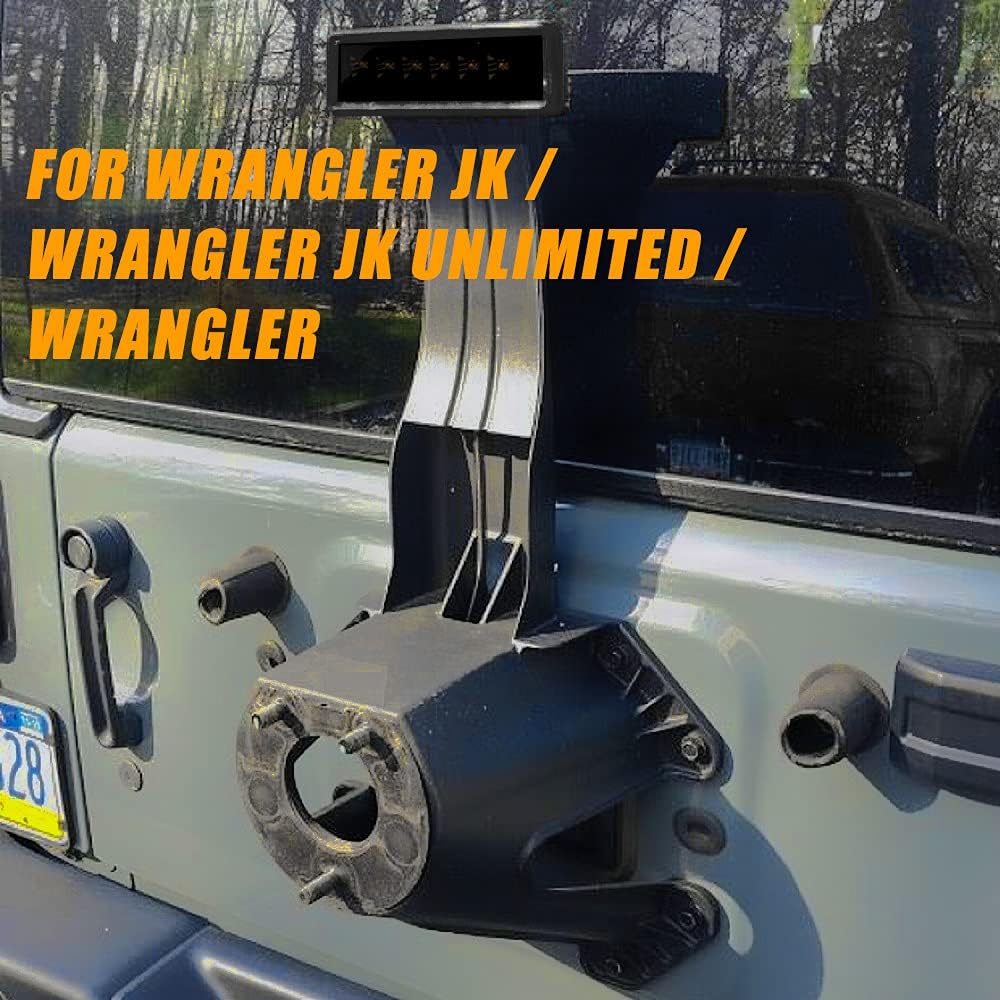Spare Tire Carrier Mounting Bracket with Third Brake Light for 2007-2017 Jeep Wrangler JK Unlimited O7457