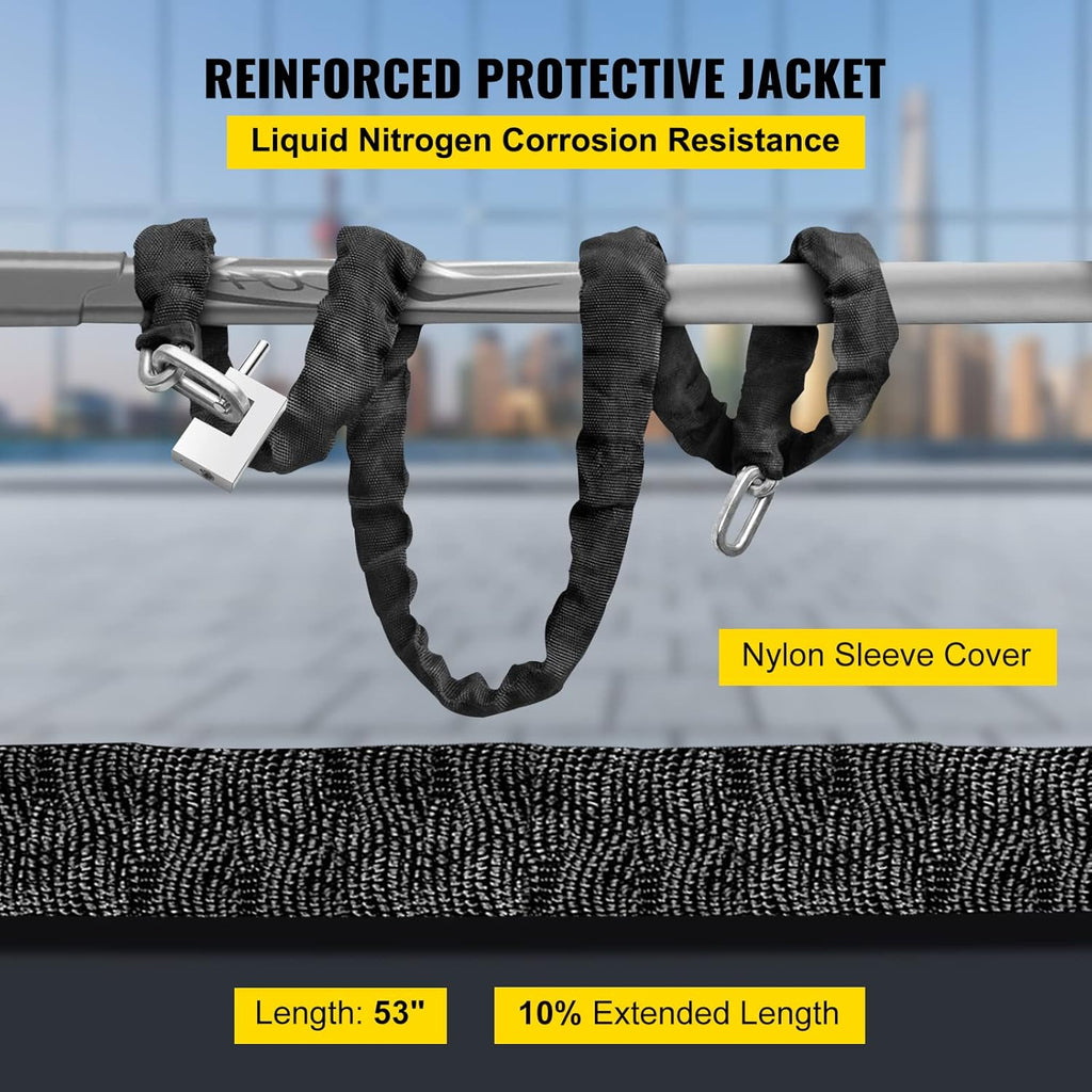 Heavy Duty Case-Hardened Chain and Lock Kit with 3 Keys I195935
