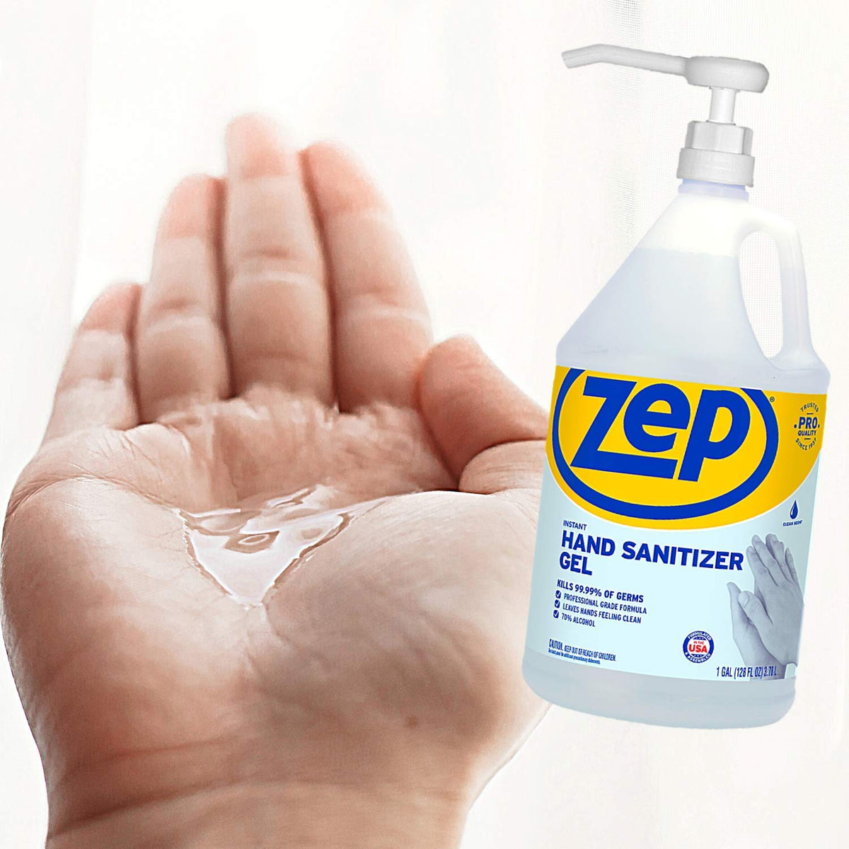 Instant Hand Sanitizer Gel 70% Alcohol 1 Gallon Case of 2 E472