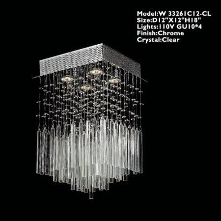 Chrome 4-Light Square Flush Mount Z55726