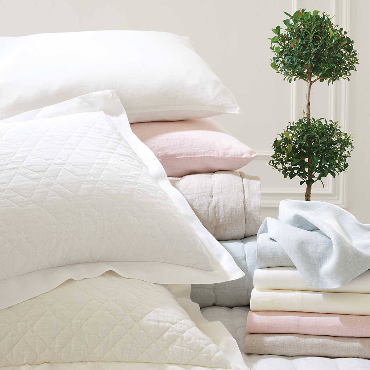 King Washed Linen Ivory Quilt J308866