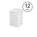White 5 Drawer Plastic Desktop Storage Unit 12 Pack I354010