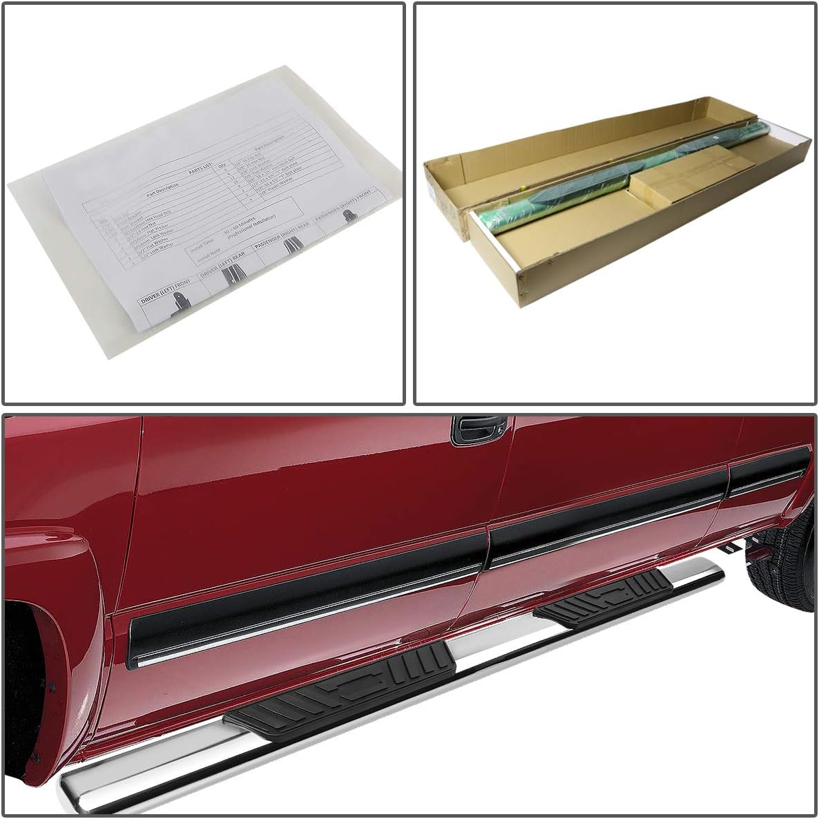 Oval Tubing Side Step Nerf Bar Running Board Stainless Steel Polished Chrome F6001