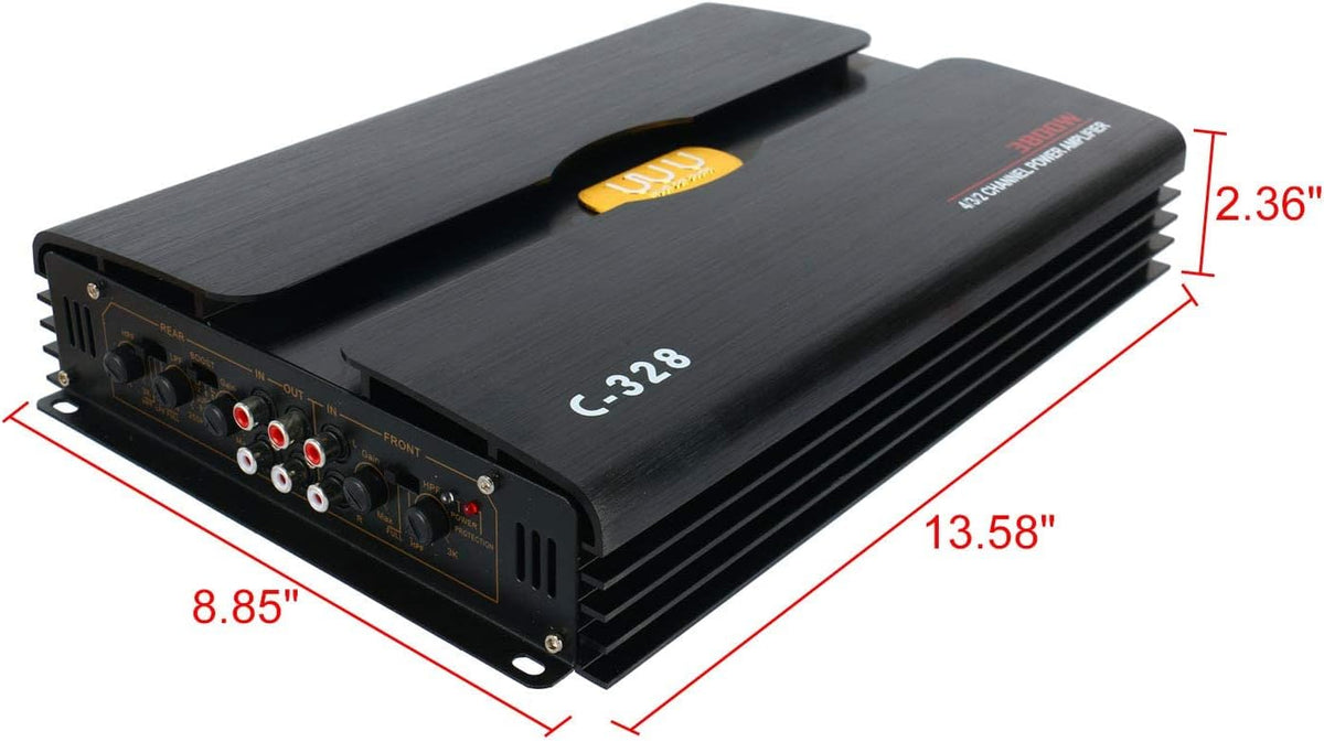 12V 4 Channel Car Audio Amplifier Aluminum Alloy Pack of 2 G52532
