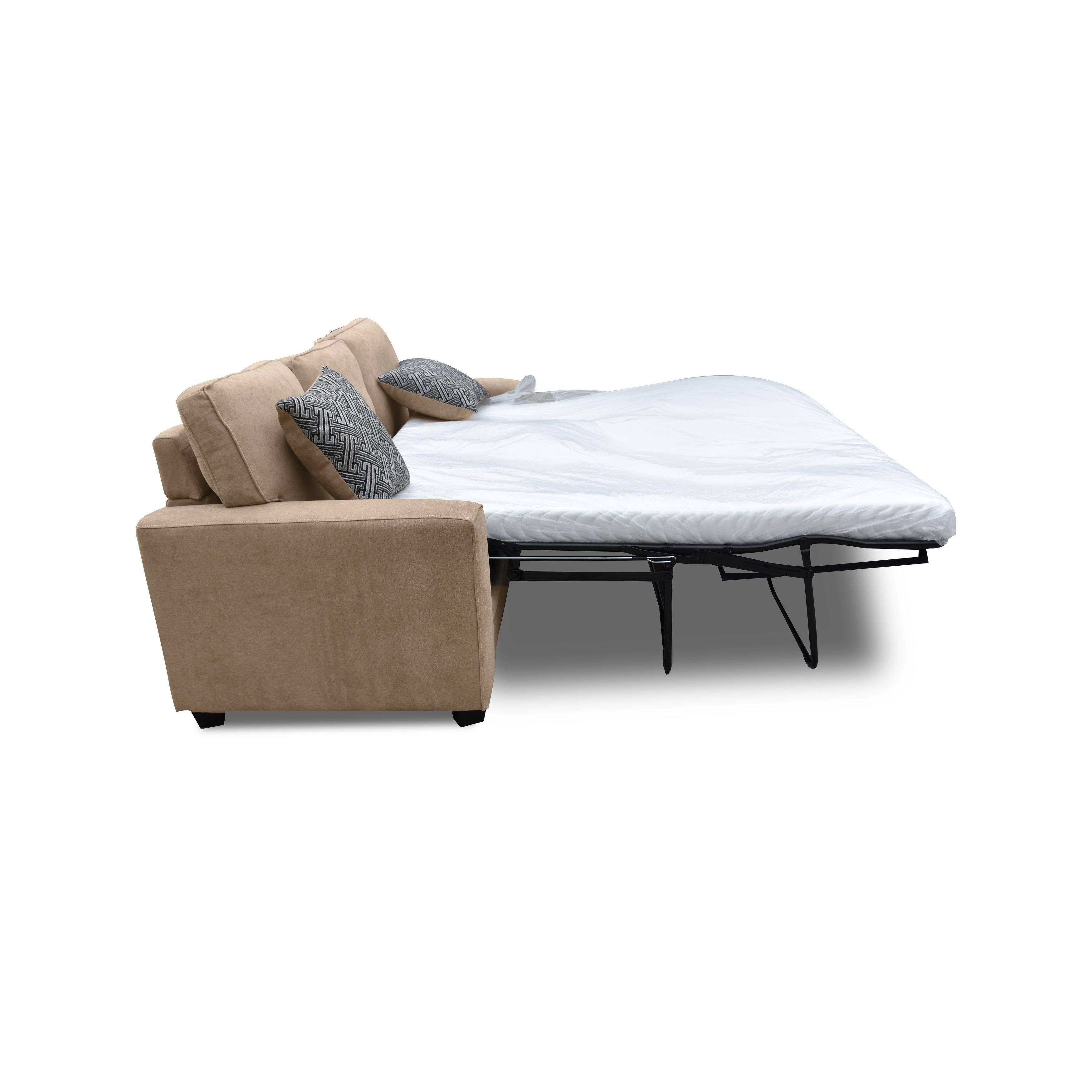 Khaki Fabric Loveseat with Sleeper Q312237