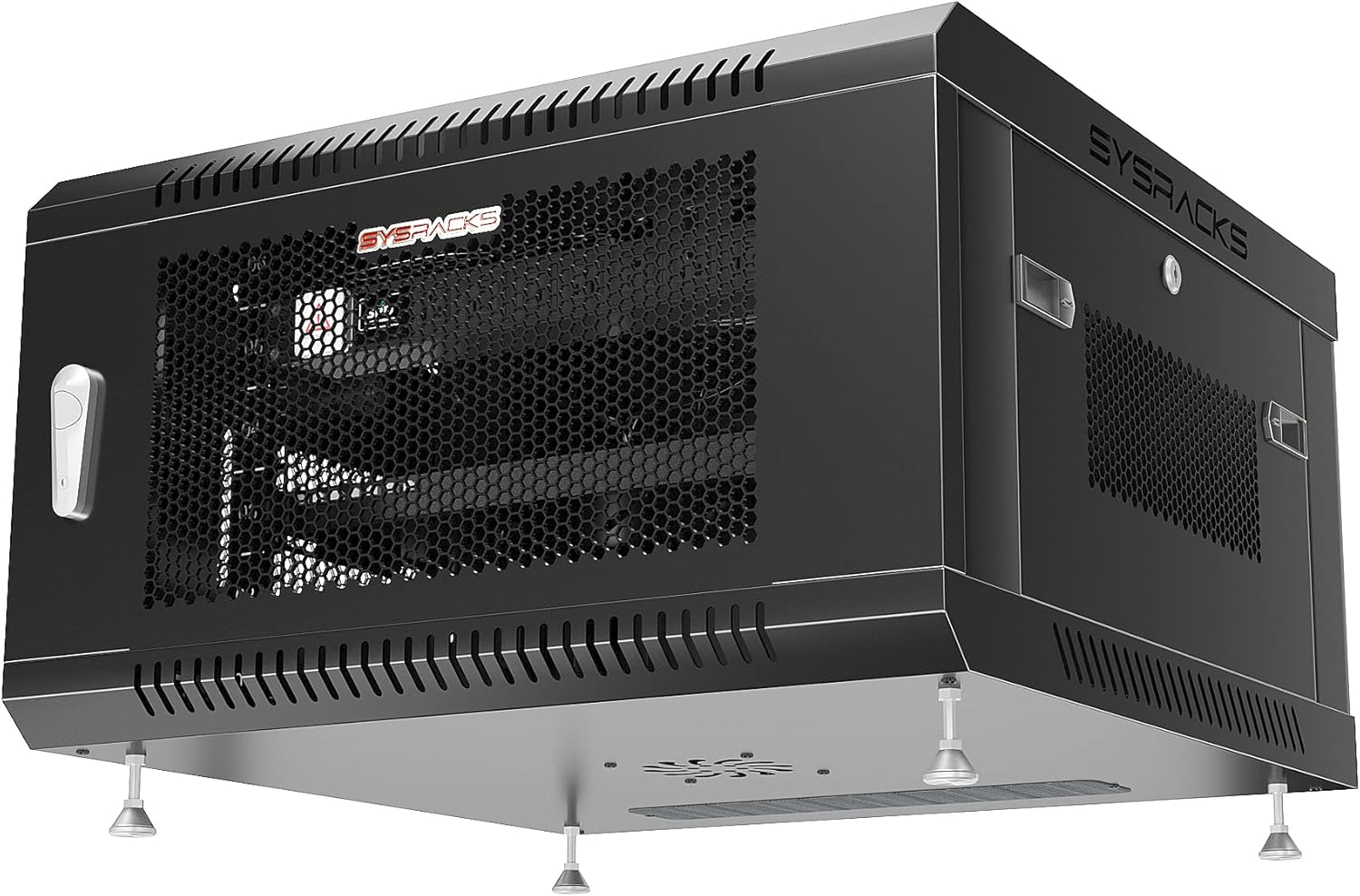 6 U Locking Wall Mount Server Rack Enclosure with Casters and Shelf Q558