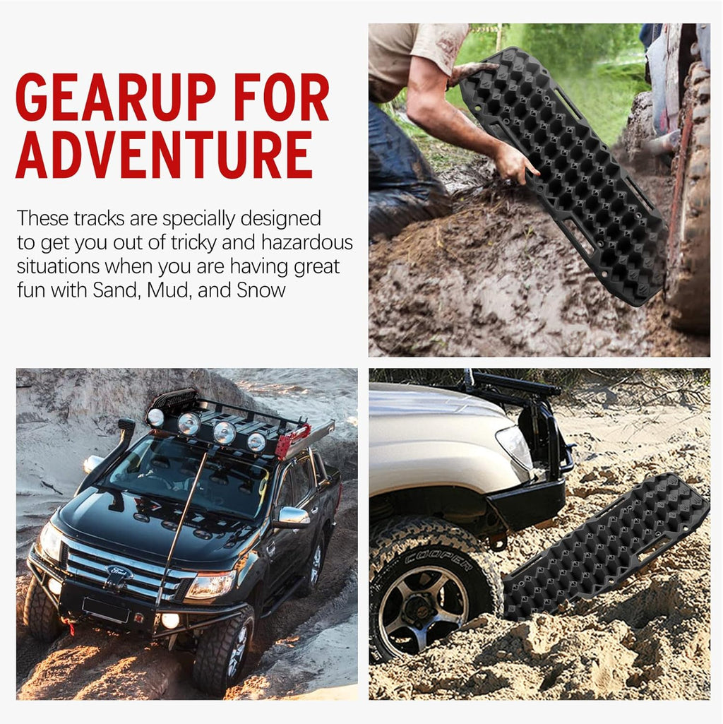 Black Off-Road Traction Boards Pair Recovery Tracks X156890