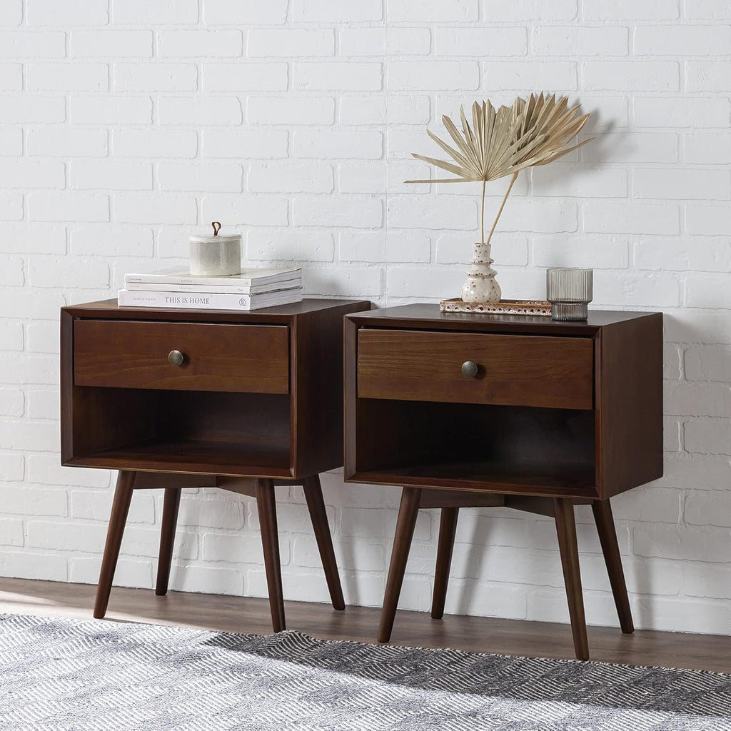 Caramel 2 Drawer Wood Nightstand H474