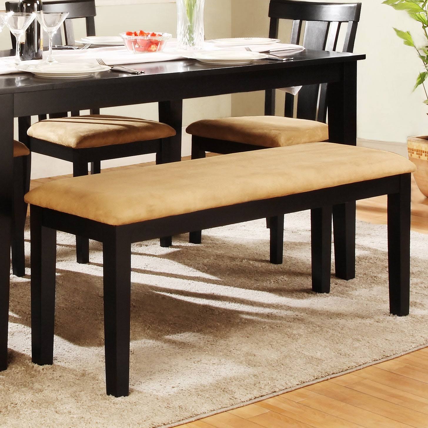 Goldtone Microfiber Black Wood Base Gold Bench K140