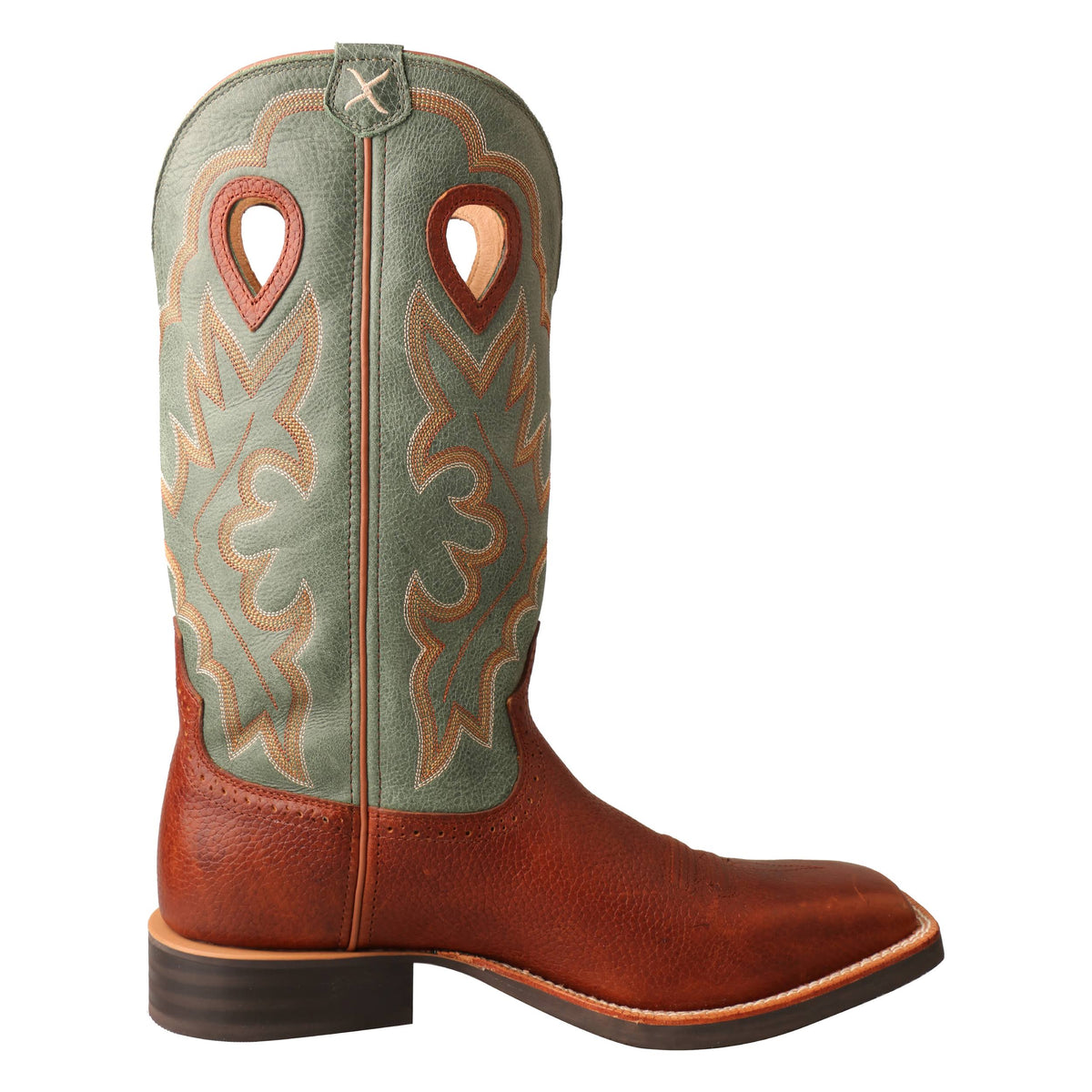 Cognac Glazed Pebble Dark Green Cowboy Stock U144