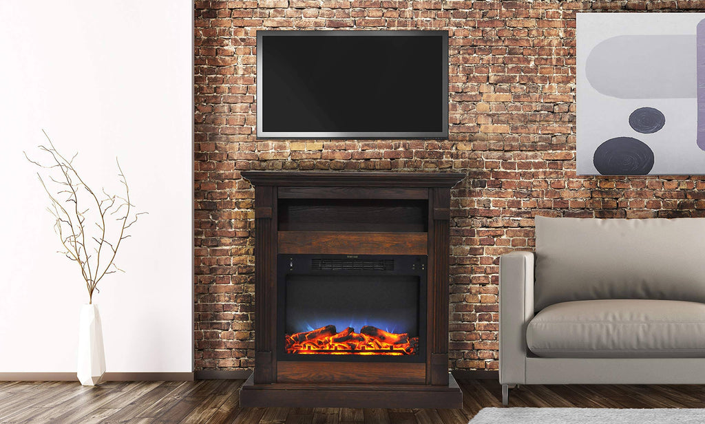 Sienna Electric Fireplace with Walnut Mantel Y493