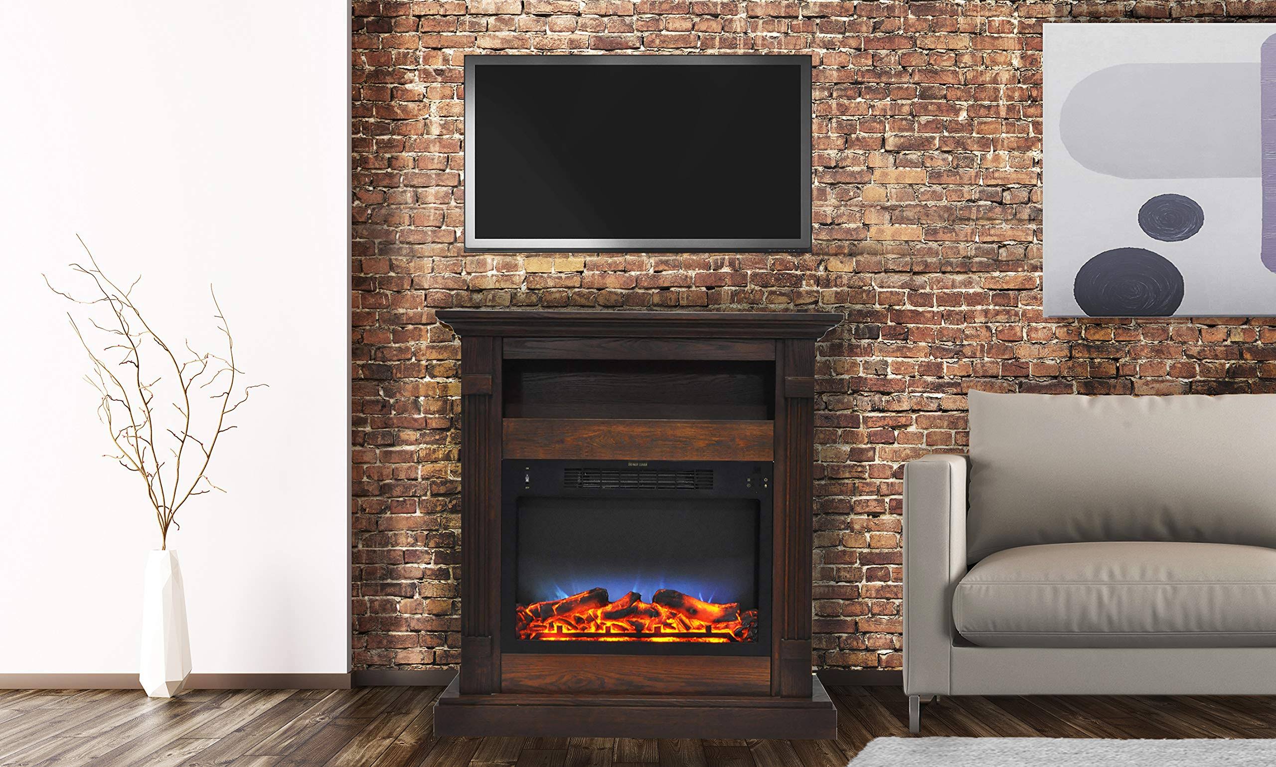Sienna Electric Fireplace with Walnut Mantel Y493