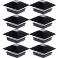 8 Pack Low Profile LED Solar Post Cap Lights for 4 x 4 Wood Posts Black R787628