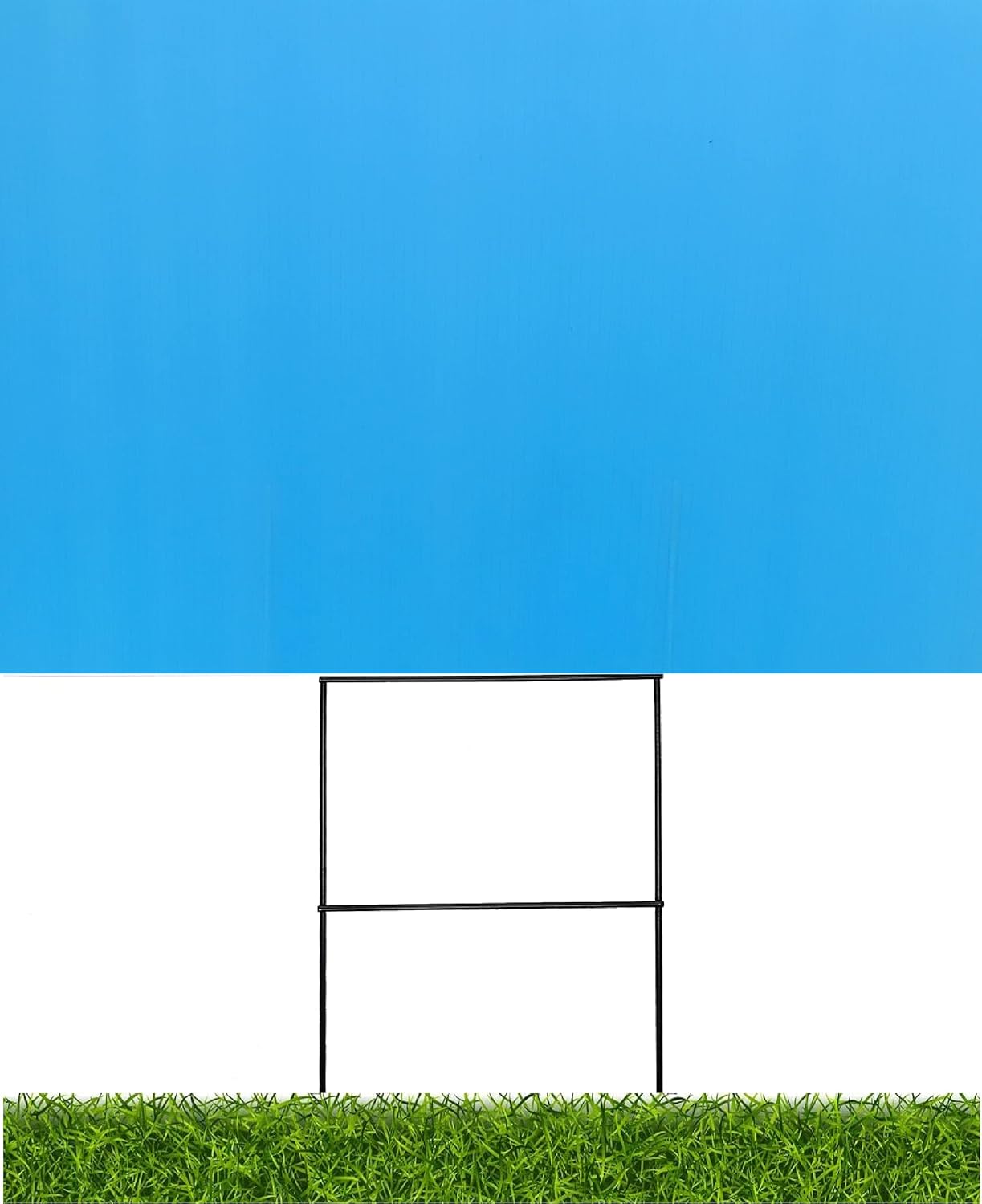 10 Pack Light Blue Blank Signs 18''x24'' x 4 mm with 10 Wire Stake 10''x24'' x 9 Gauge H8049