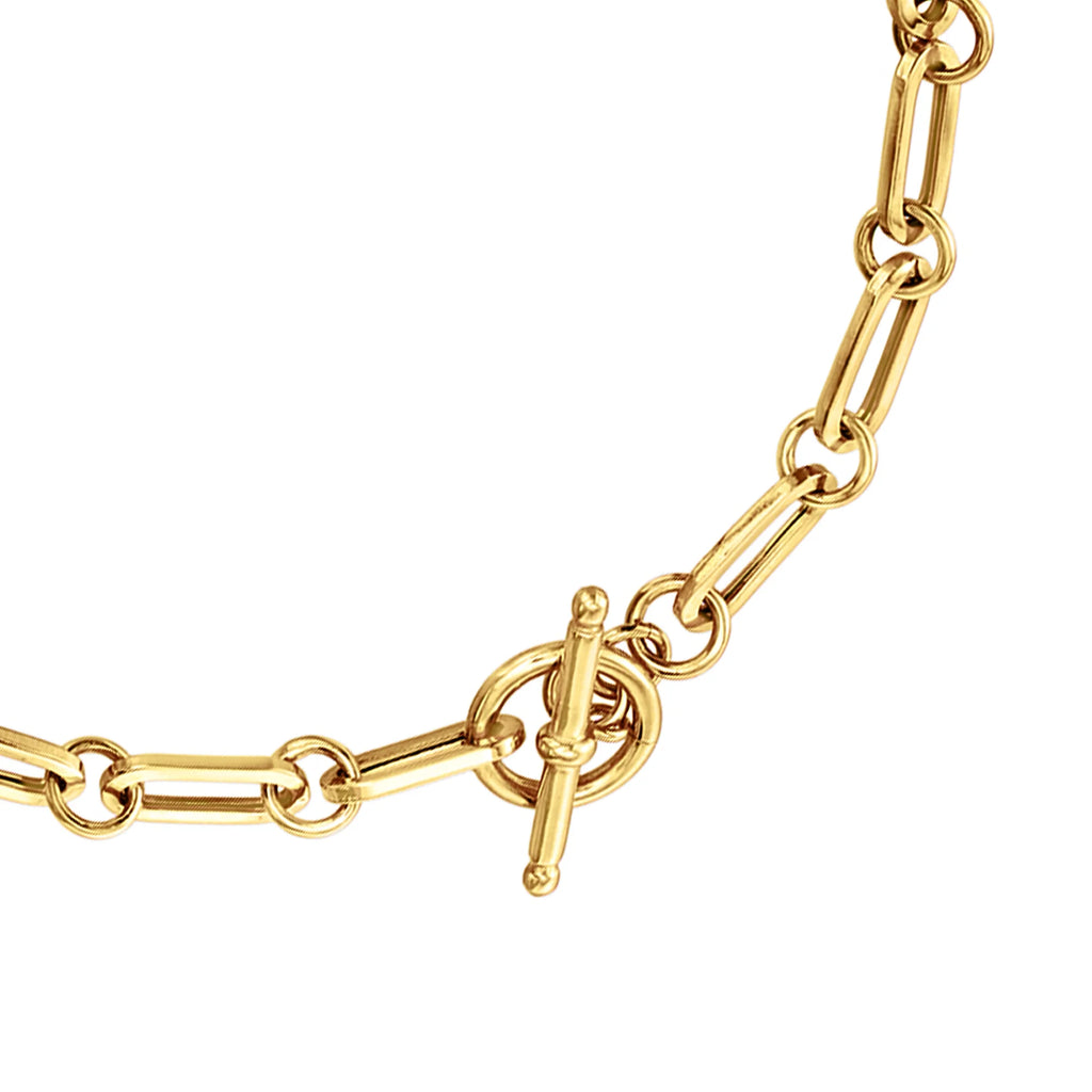 18kt Gold Over Sterling Paper Clip Link Necklace G821