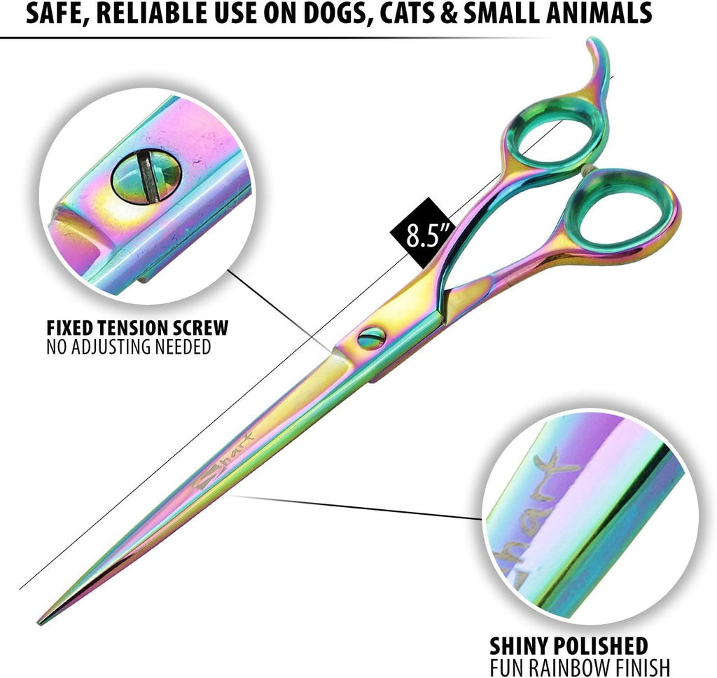 8.5 Rainbow Pet Grooming Scissors with Easy Grip Handles, Pack of 2 P703200