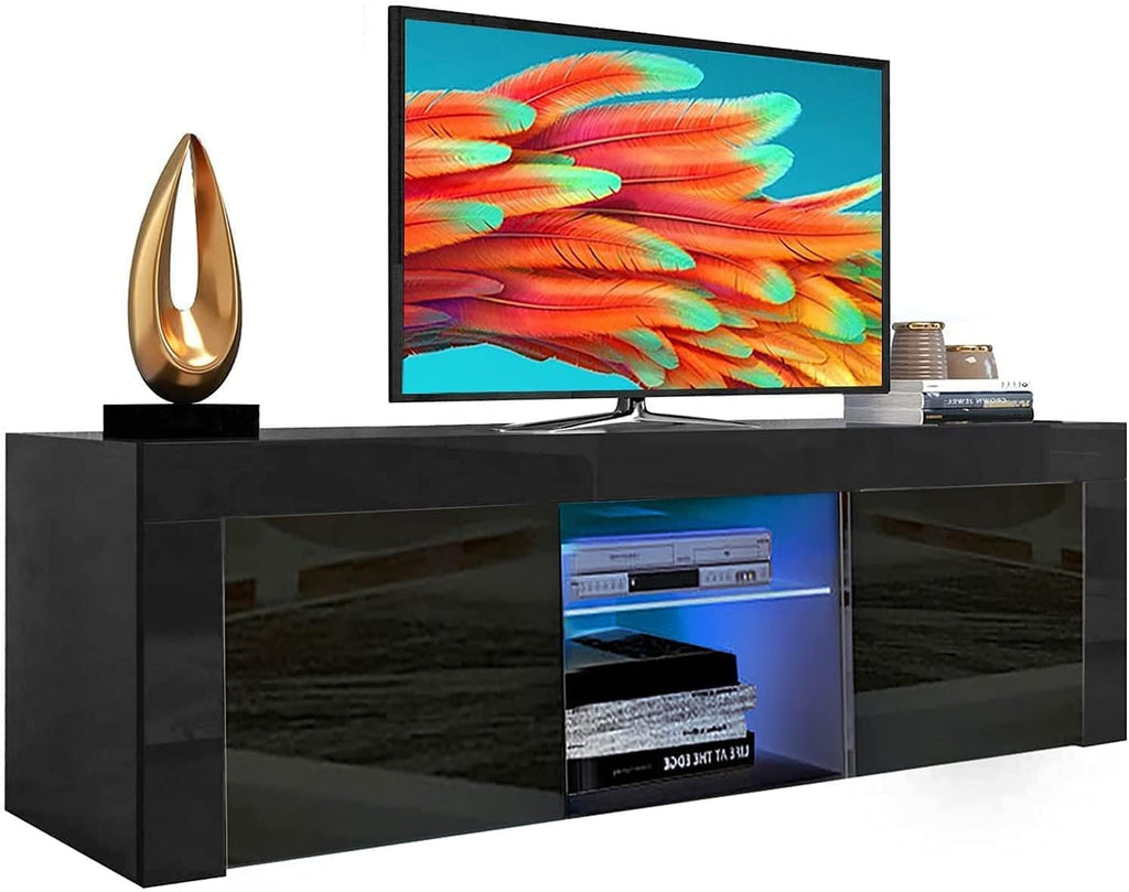 TV Stand with LED Lights 20 Color Effect and Storage Cabinet T6140