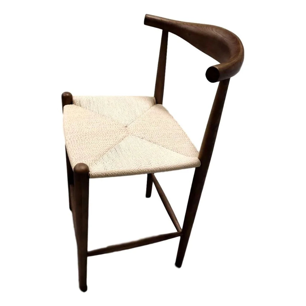 Walnut & Natural Cord Counter Stool H2155