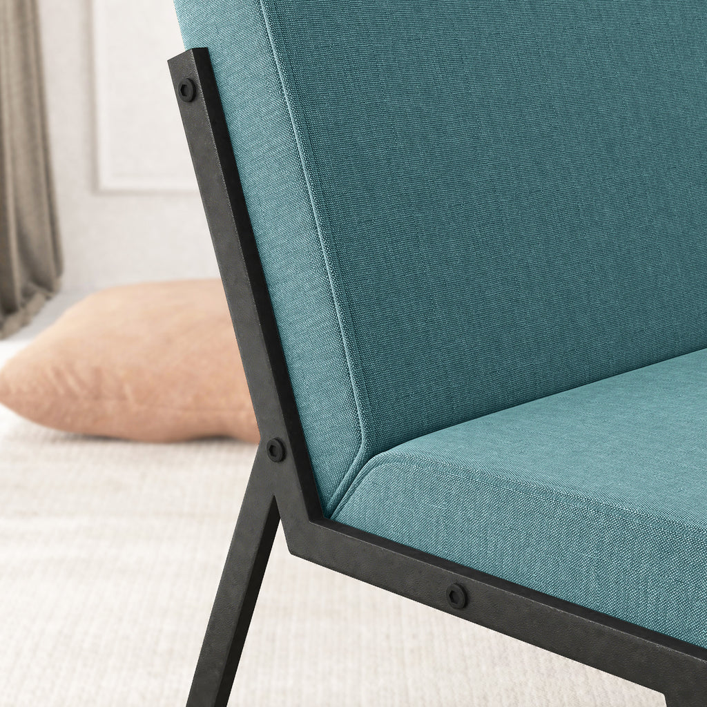 Linen Accent Chair with Ottoman R942