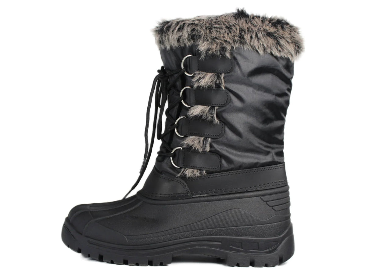 Womens Mid-Calf Snow Boots Water Resistant Non-Slip Winter Shoes B7881
