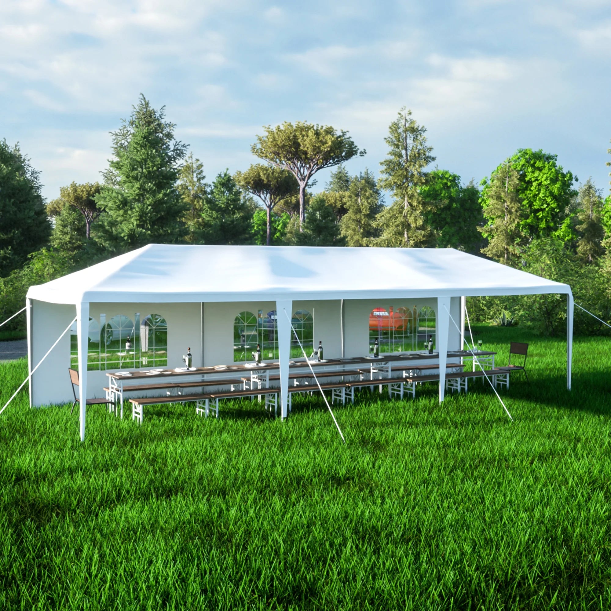 10x30' Outdoor Canopy Tent with 5 Removable Sidewalls I3897