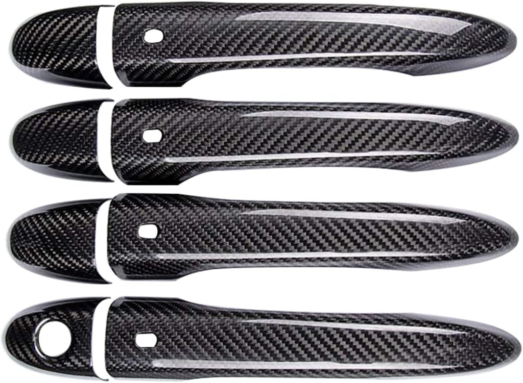 ABS Black Carbon Fiber Look Door Handle Cover Trim R4974