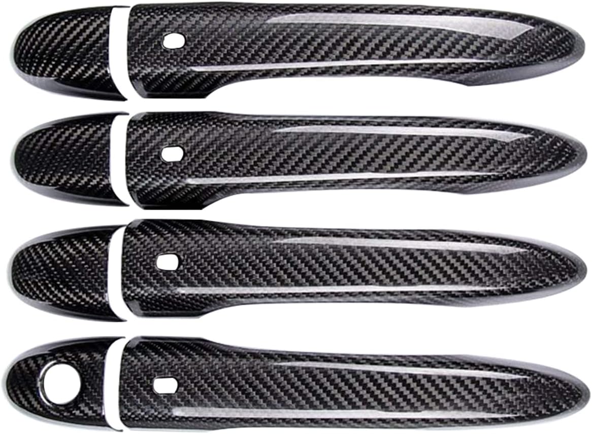 ABS Black Carbon Fiber Look Door Handle Cover Trim R4974