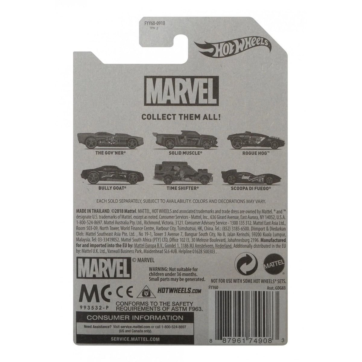 Hot Wheels Avengers Iron Man The Gov'ner Play Vehicle B110964