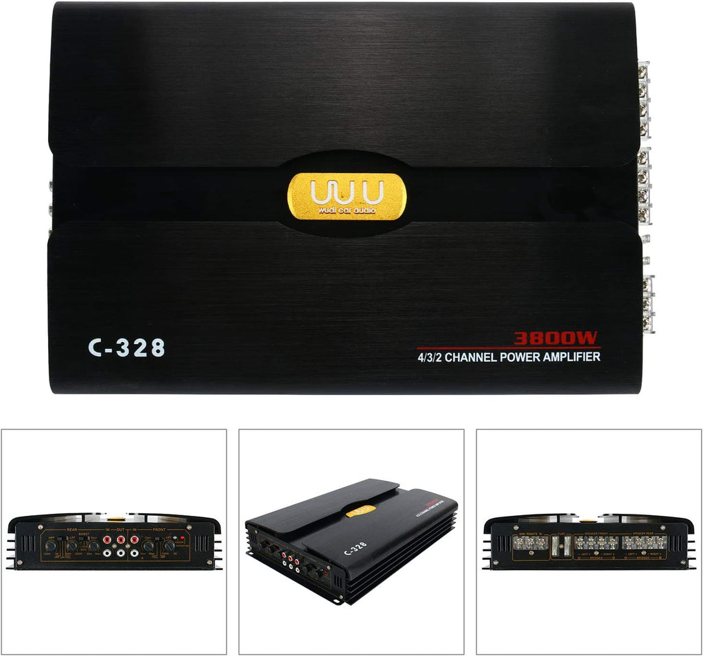 12V 4 Channel Car Audio Amplifier Aluminum Alloy Pack of 2 G52532