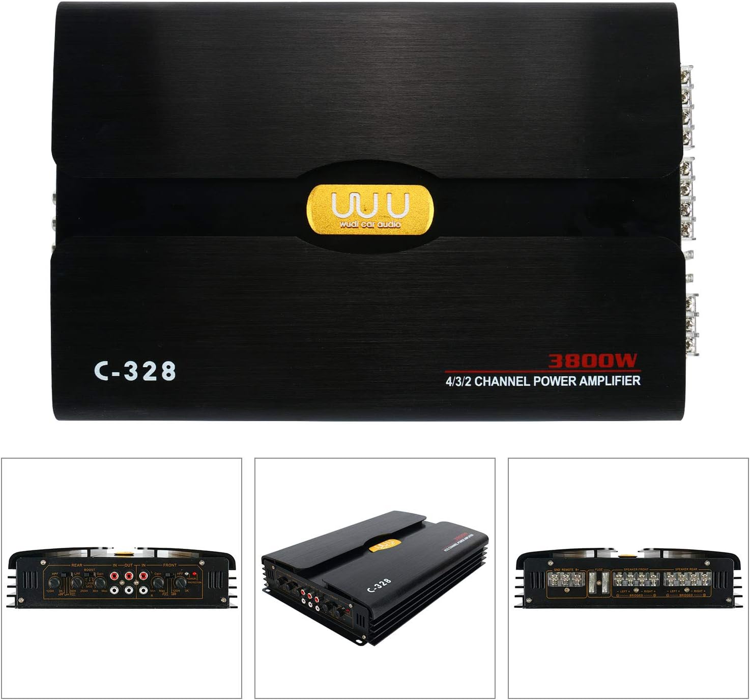 12V 4 Channel Car Audio Amplifier Aluminum Alloy Pack of 2 G52532