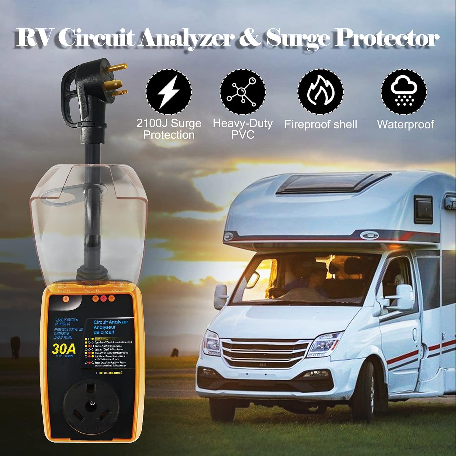 30amp RV Surge Protection Device with LED Indicator H48163