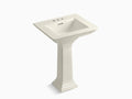 Biscuit 24x22 Pedestal Bathroom Sink H803