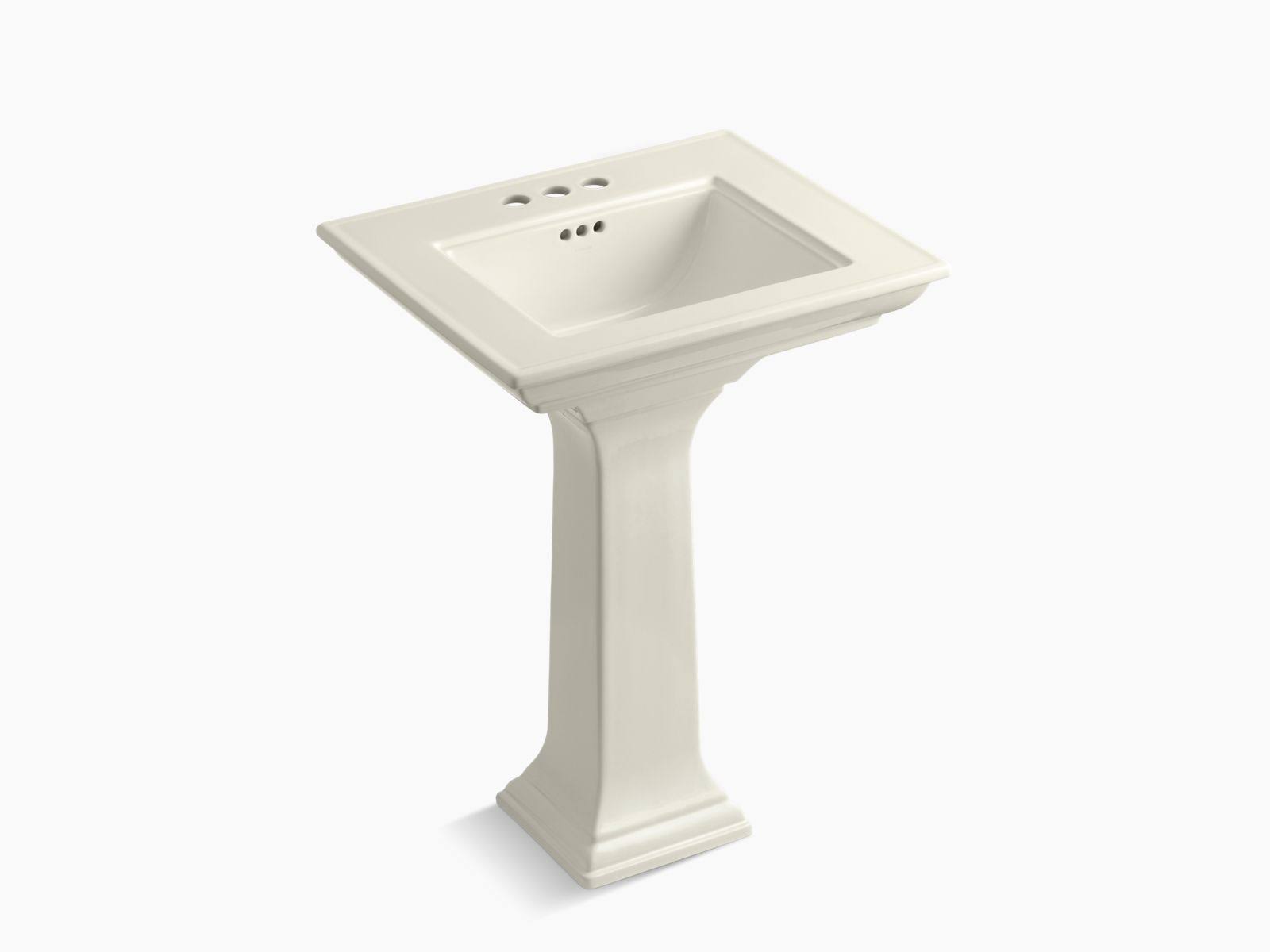 Biscuit 24x22 Pedestal Bathroom Sink H803
